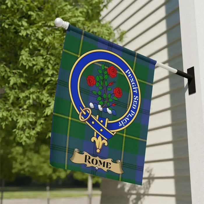 Rome Plaid Pattern Banner Flag