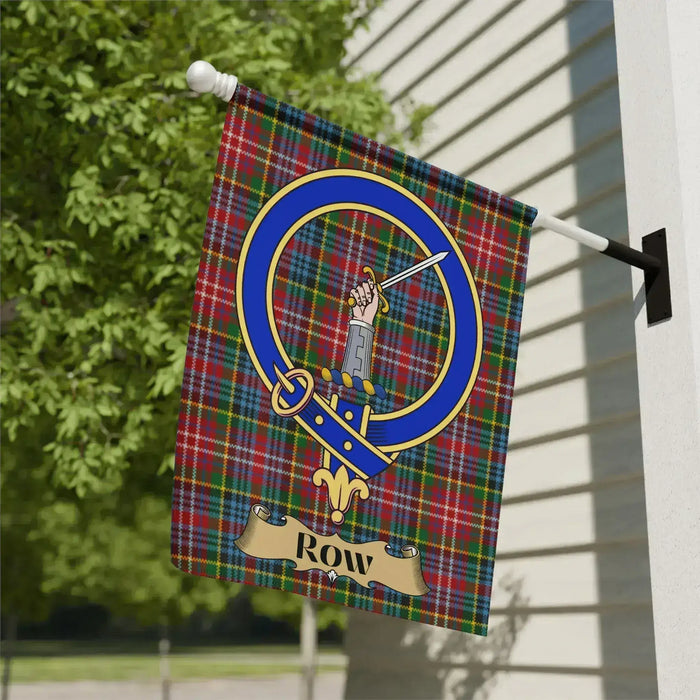 Tartan Pattern Row Family Crest Personalized Flag