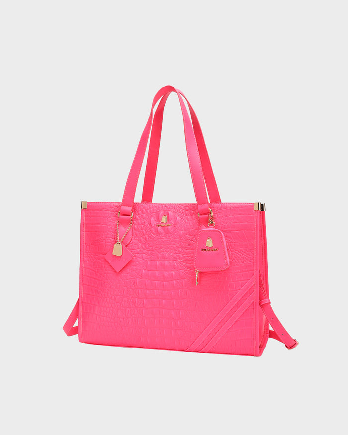 Classic City Tote Bag in Neon Pink