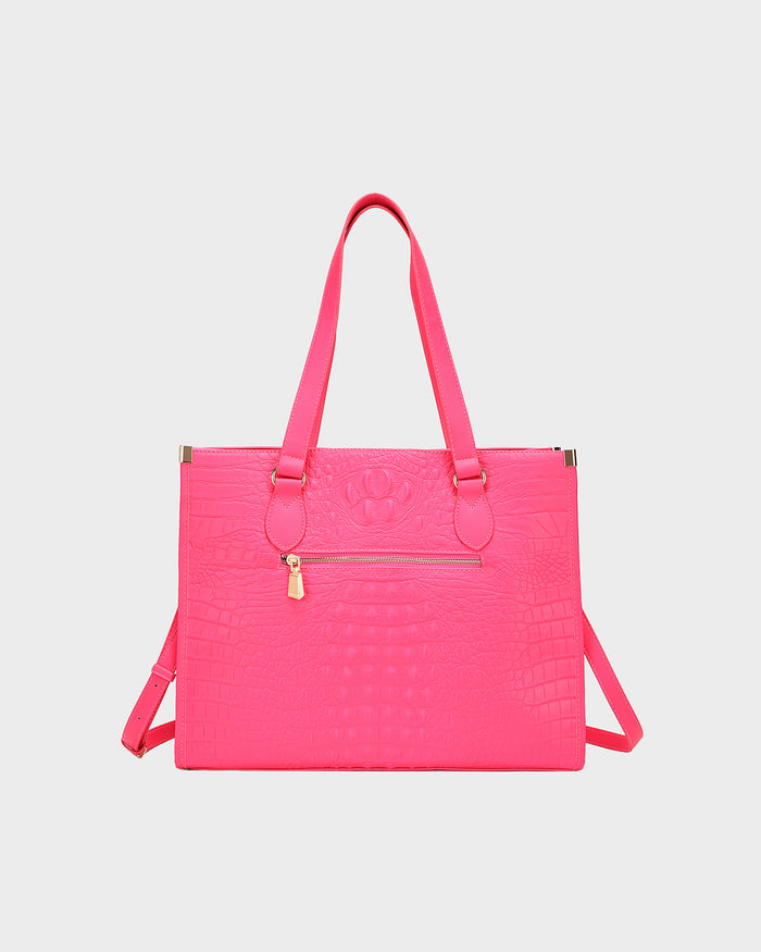 Classic City Tote Bag in Neon Pink