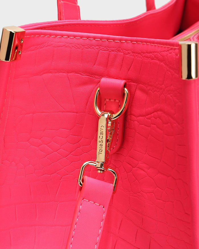 Classic City Tote Bag in Neon Pink