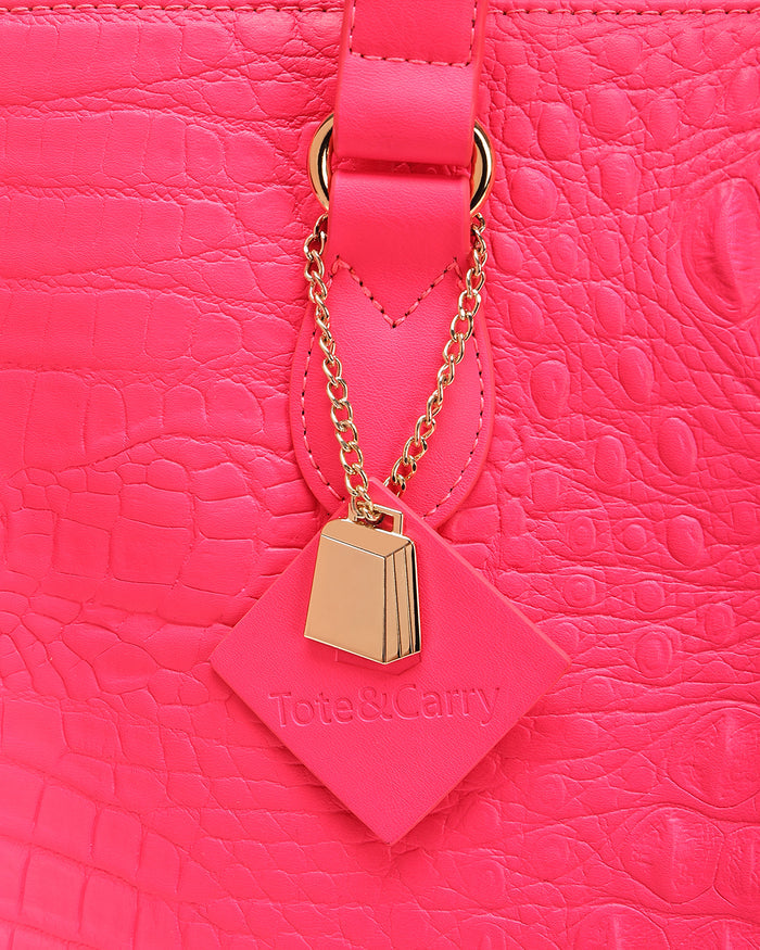 Classic City Tote Bag in Neon Pink