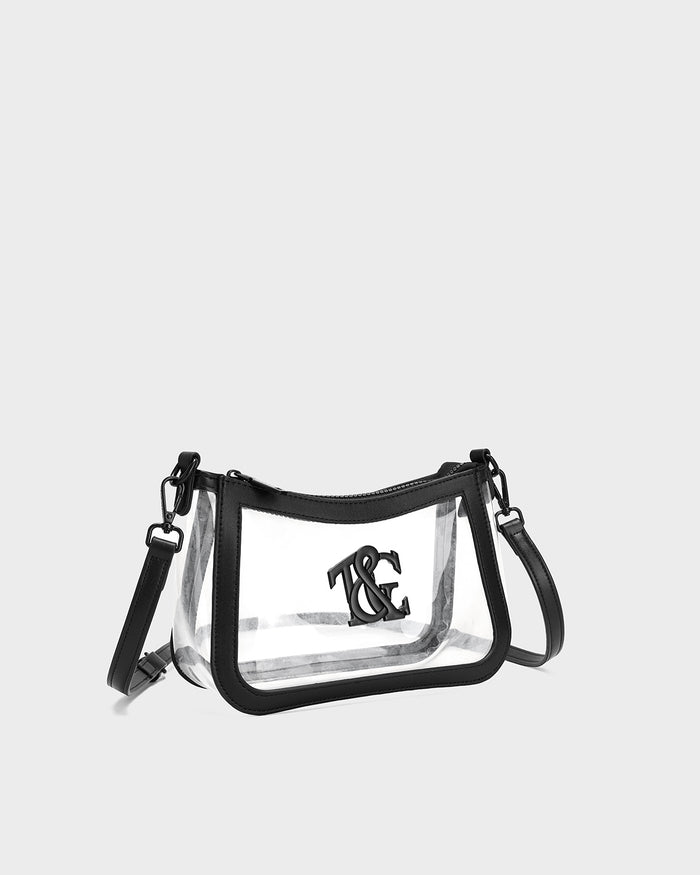 Clearview Shoulder Bag in Clear & Black