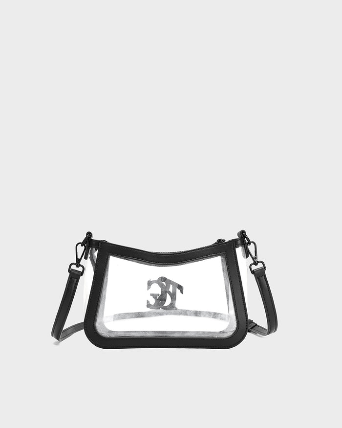 Clearview Shoulder Bag in Clear & Black