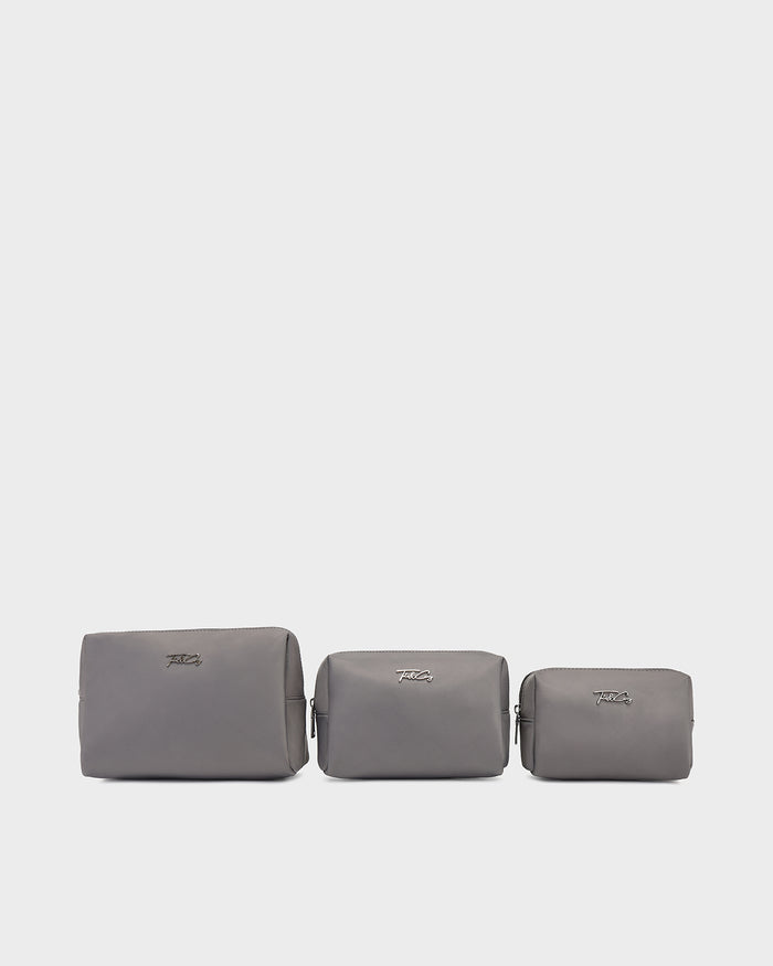 Cloud Toiletry Bag Set in Platinum Silver