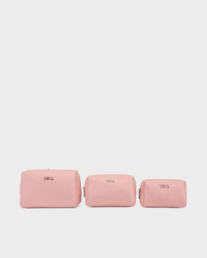 Cloud Toiletry Bag Set in Rose Pink