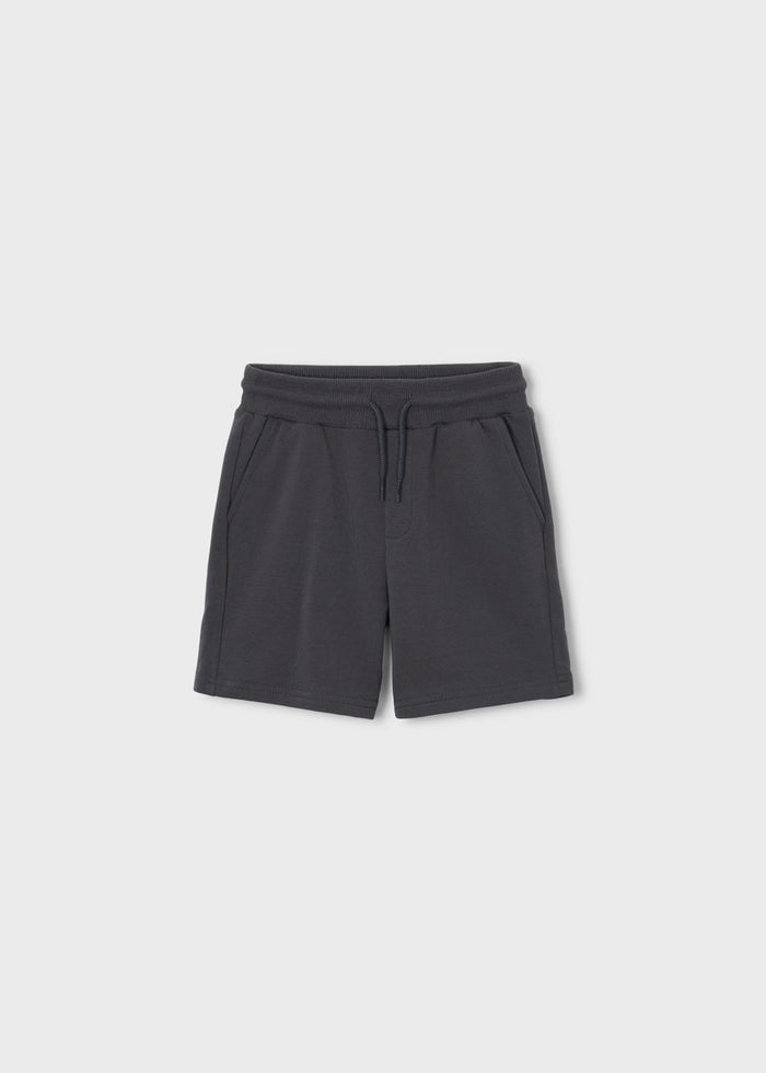 Coal Gray Basic Soft Drawstring Shorts