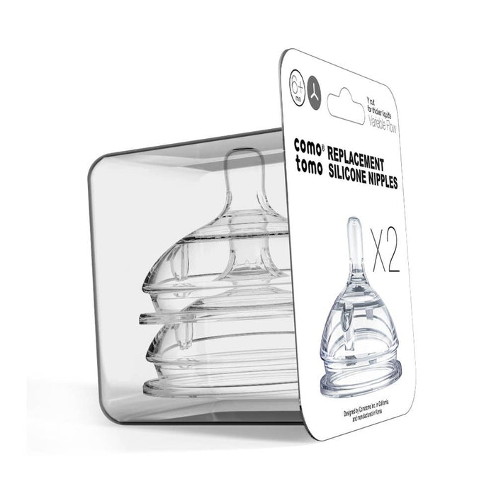 Comotomo Baby Bottle Silicone Replacement Nipples (2 Pack)