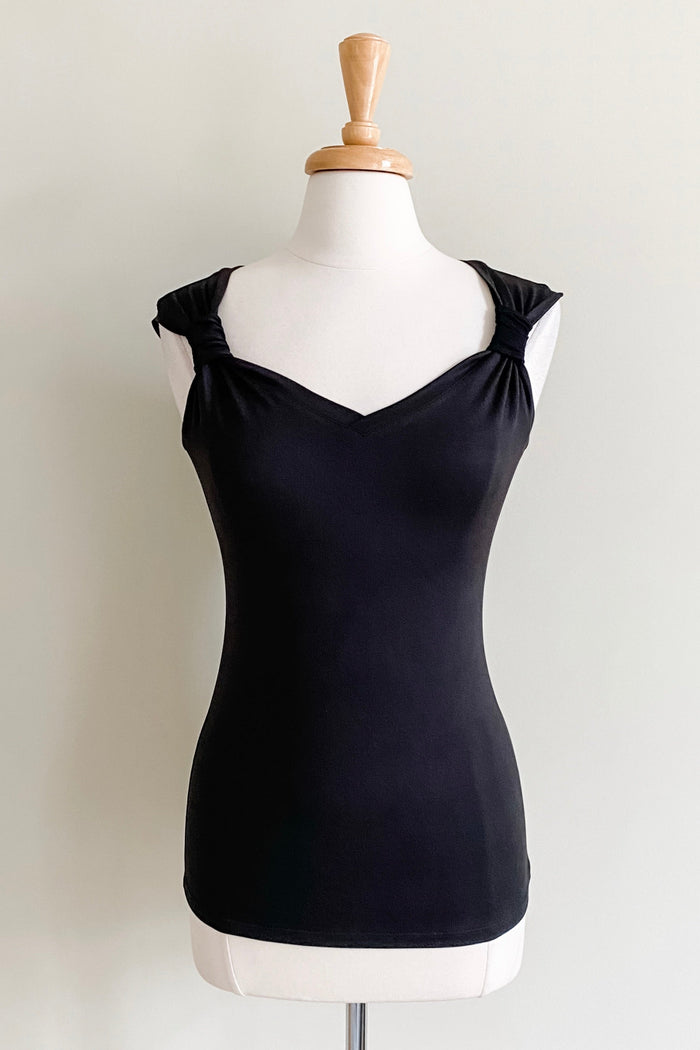 Convertible Cami Top in Black multi-way women’s travel top