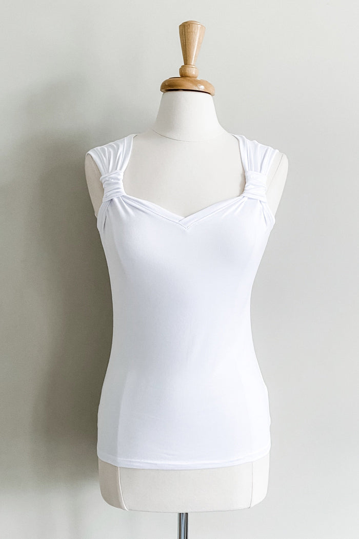 Convertible Cami Top in White multi-way women’s travel top