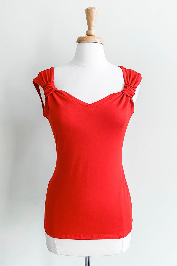 Convertible Cami Top in Fire Red multi-way women’s travel top