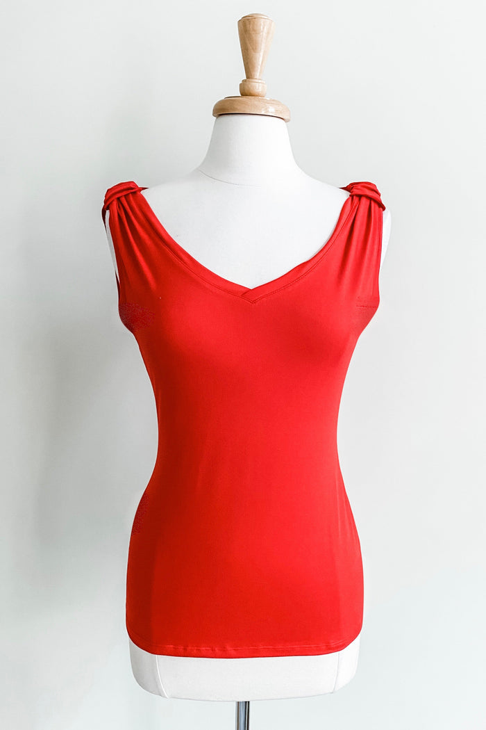 Convertible Cami Top in Fire Red multi-way women’s travel top