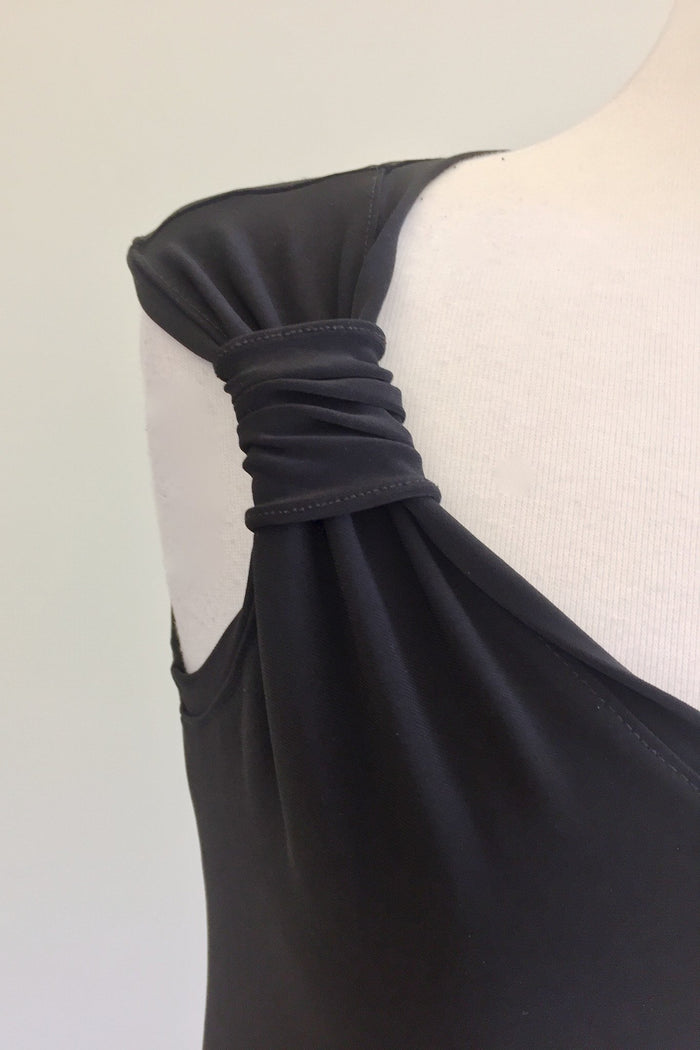 Convertible Cami Reversible Tank Top in Black with adjustable tabs
