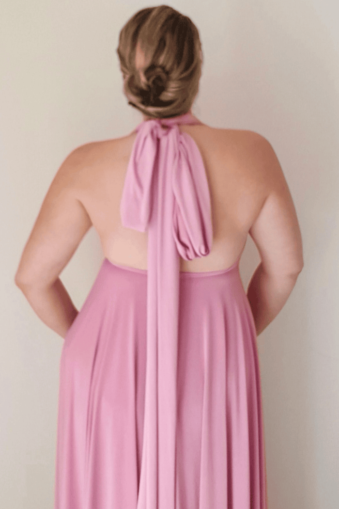 Convertible Maxi Dress in Sea Pink multi-way travel dress for women