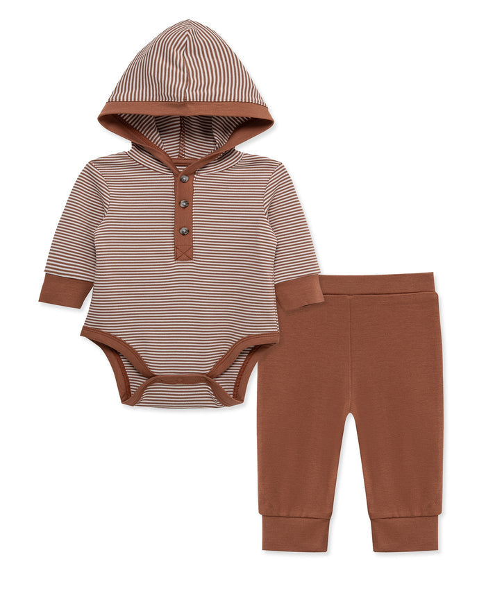 Copper Hooded Bodysuit Pants Set