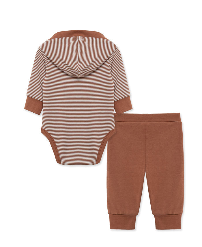 Copper Hooded Bodysuit Pants Set