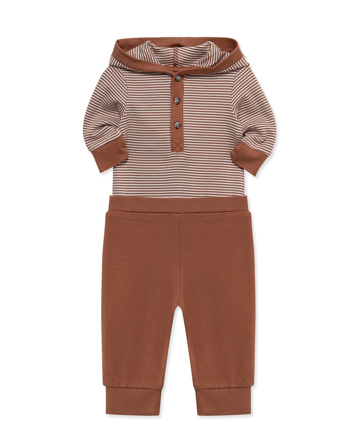 Copper Hooded Bodysuit Pants Set