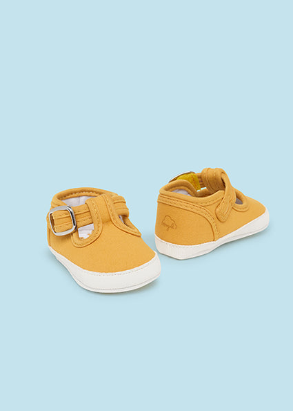 Corn Yellow Canvas T-Strap Shoes