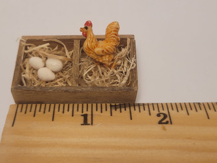 Crate with Chicken and Eggs