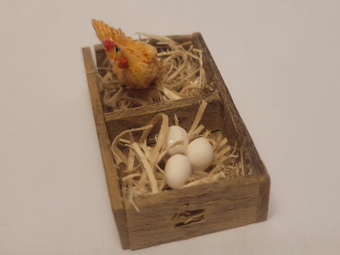 Crate with Chicken and Eggs