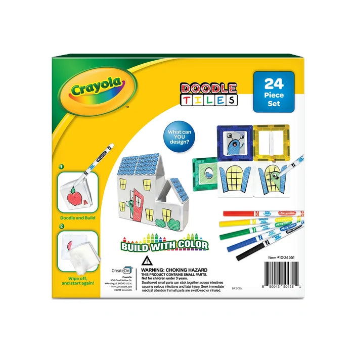 Crayola Doodle Tiles Magnetic Tiles 24-Piece Set