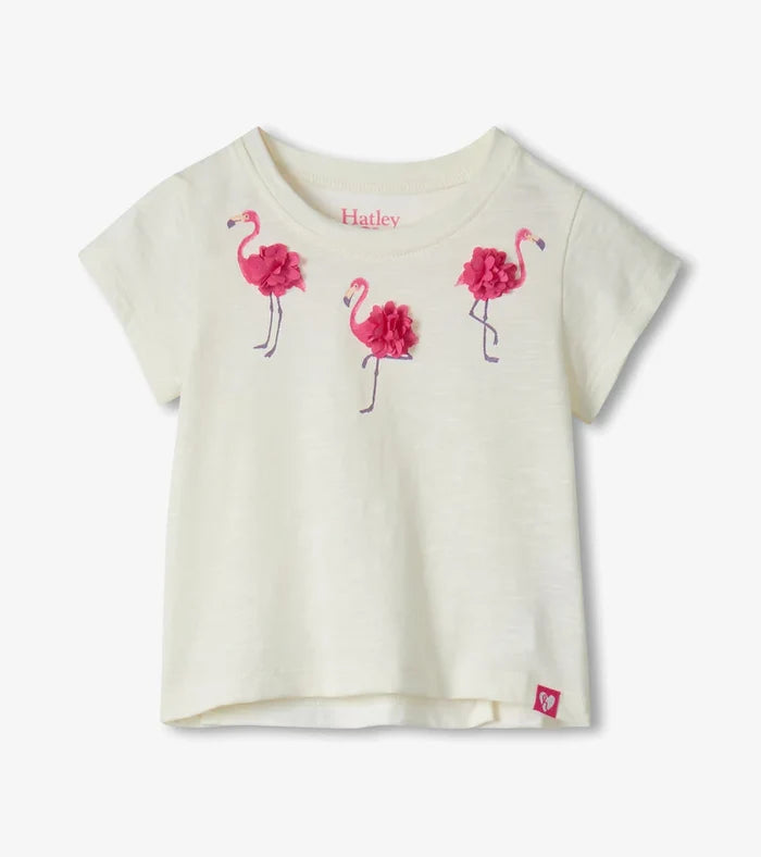 Cream Flamingo Tee & Pink Shorts