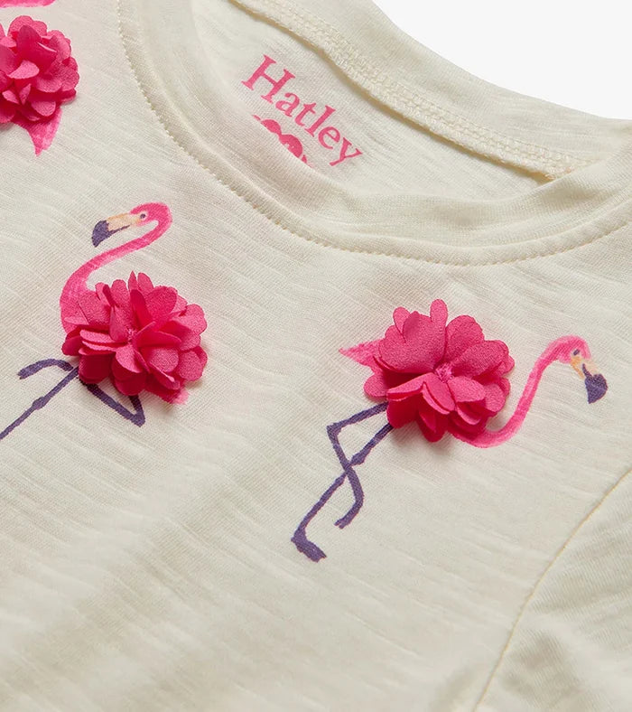 Cream Flamingo Tee & Pink Shorts