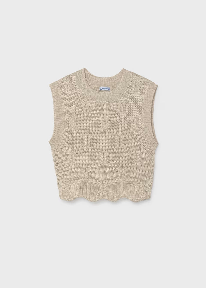 Cream Knit Sweater Vest