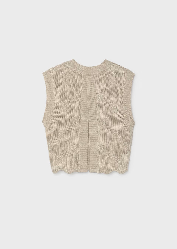 Cream Knit Sweater Vest