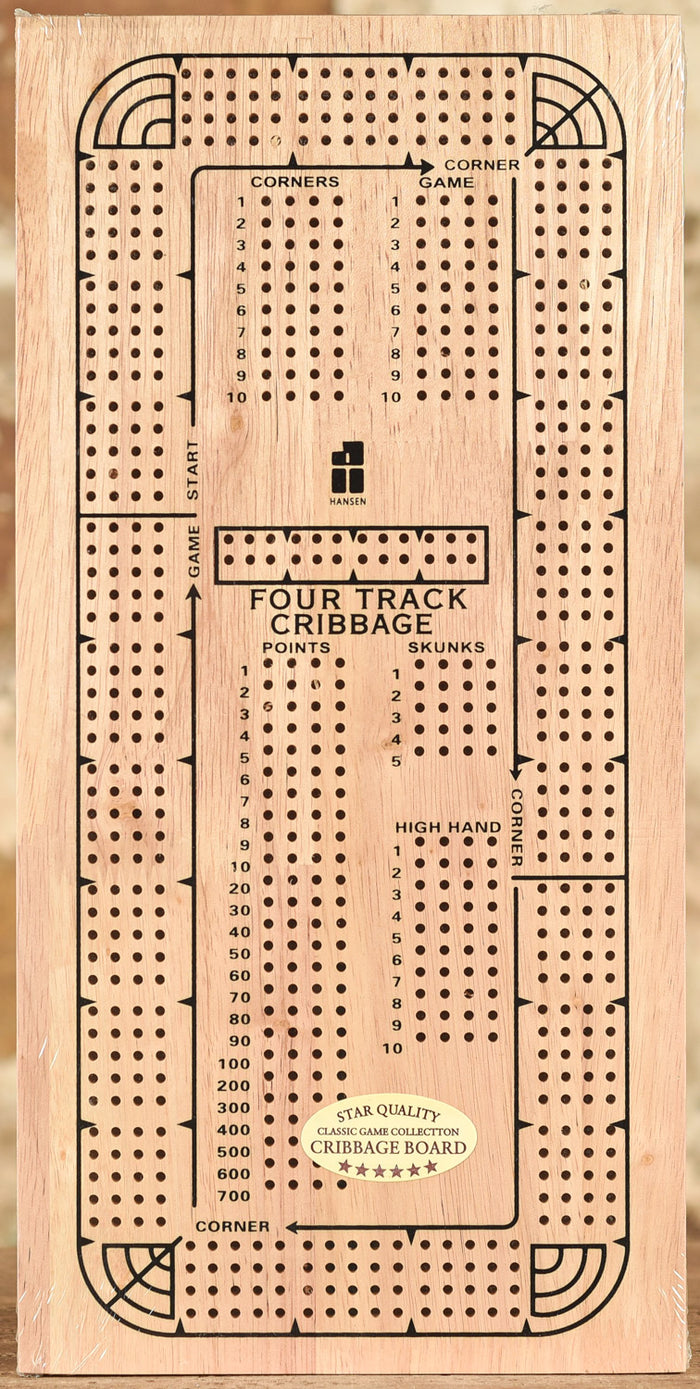 Cribbage - Wooden 4 Track Board