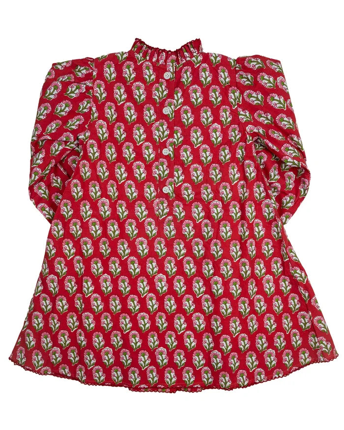 Crimson Petal Block Print Dresse