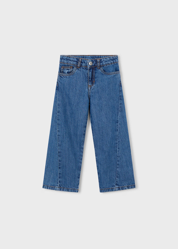 Cross-Seam 5-Pocket Wide Leg Jeans