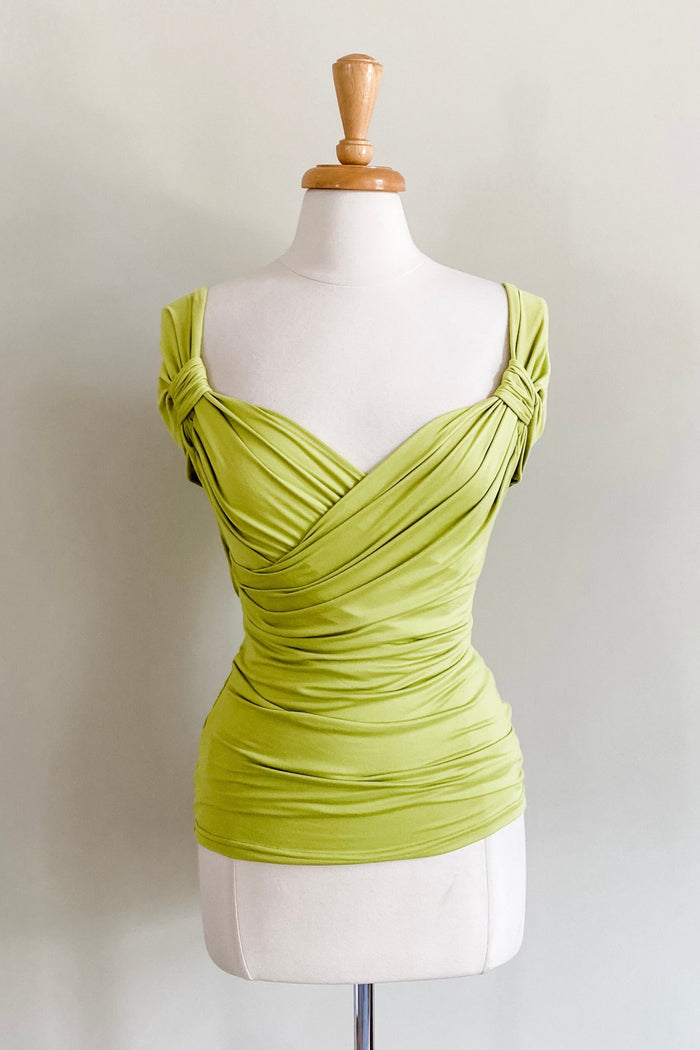 Cross Top in Chartreuse multi-way travel top for women