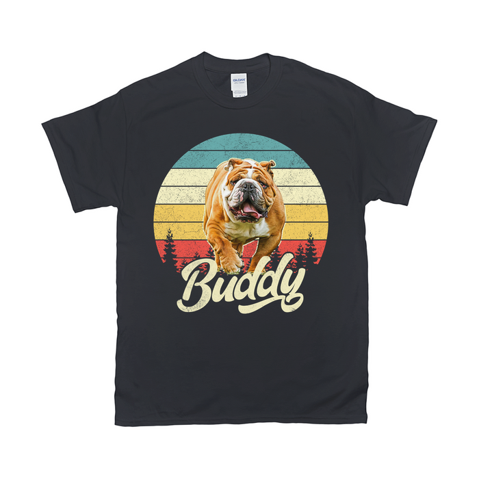 Vintage Sunset Custom Pet Unisex T-shirt - Noble Pawtrait