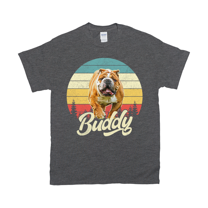 Vintage Sunset Custom Pet Unisex T-shirt - Noble Pawtrait