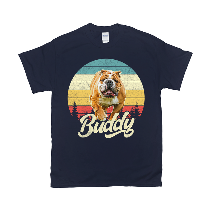 Vintage Sunset Custom Pet Unisex T-shirt - Noble Pawtrait