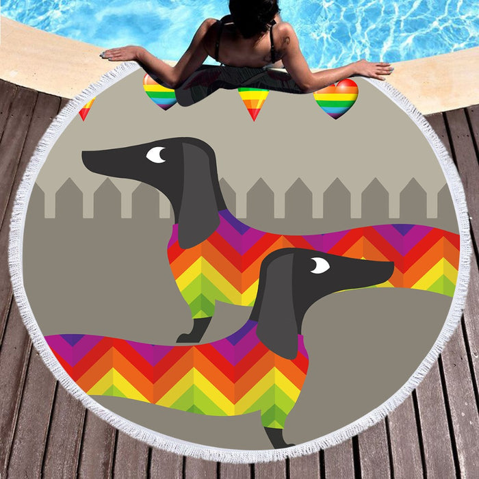 Dachshund JOY Beach Towel