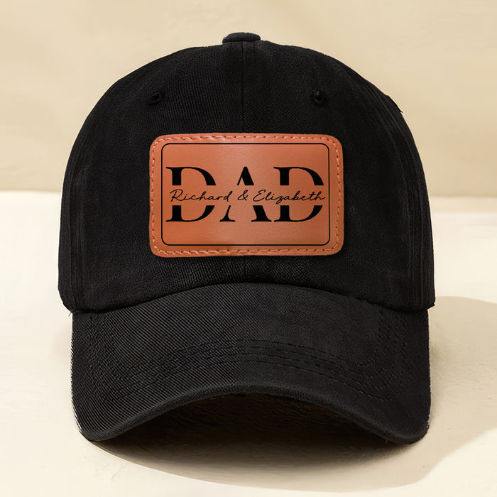 Dad Leather Patch Hat | Personalized Fathers Day Gift