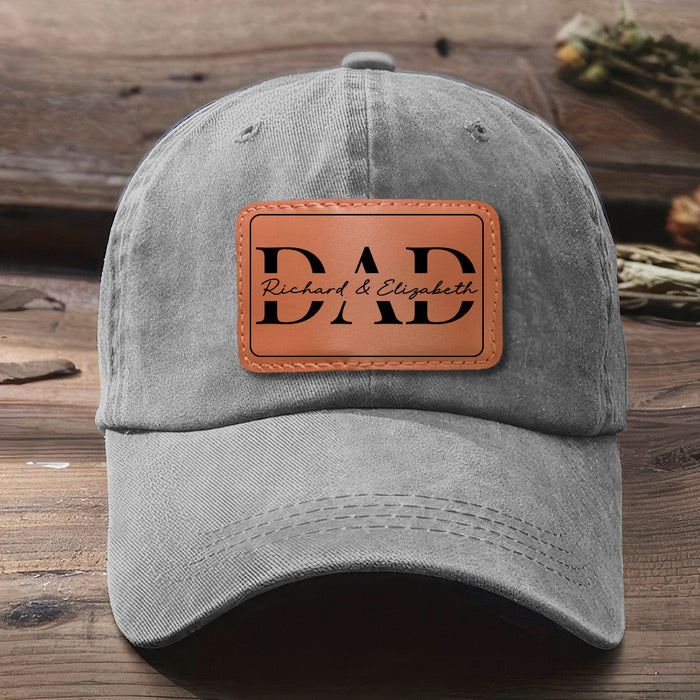 Dad Leather Patch Hat | Personalized Fathers Day Gift