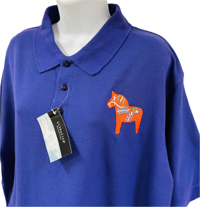 Dala Horse on Purple Polo