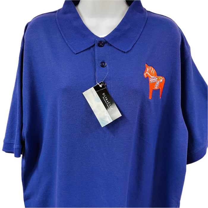Dala Horse on Purple Polo