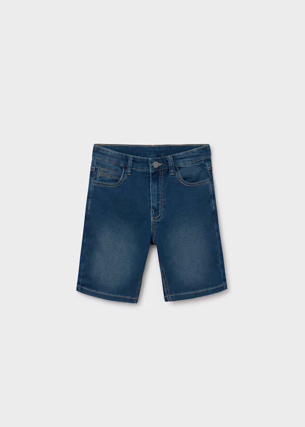Dark Denim Bermuda Button Shorts