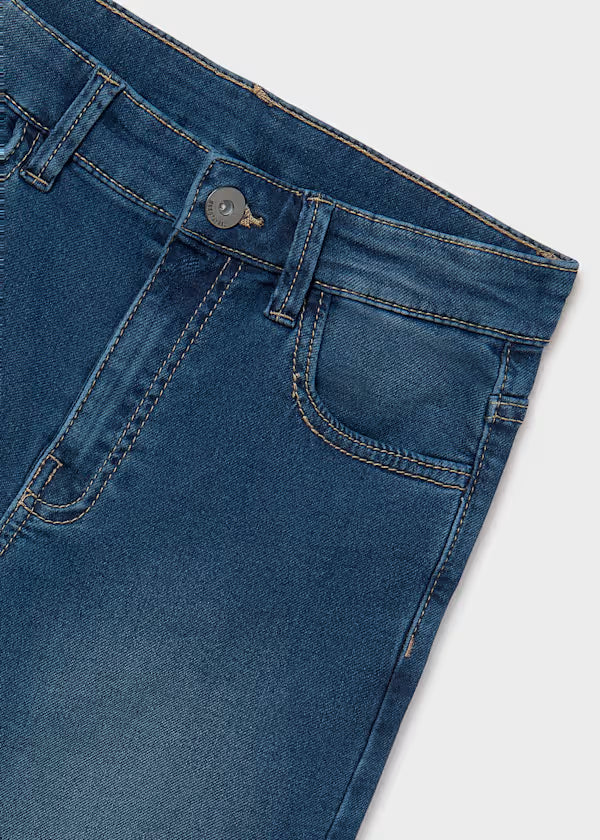 Dark Denim Bermuda Button Shorts