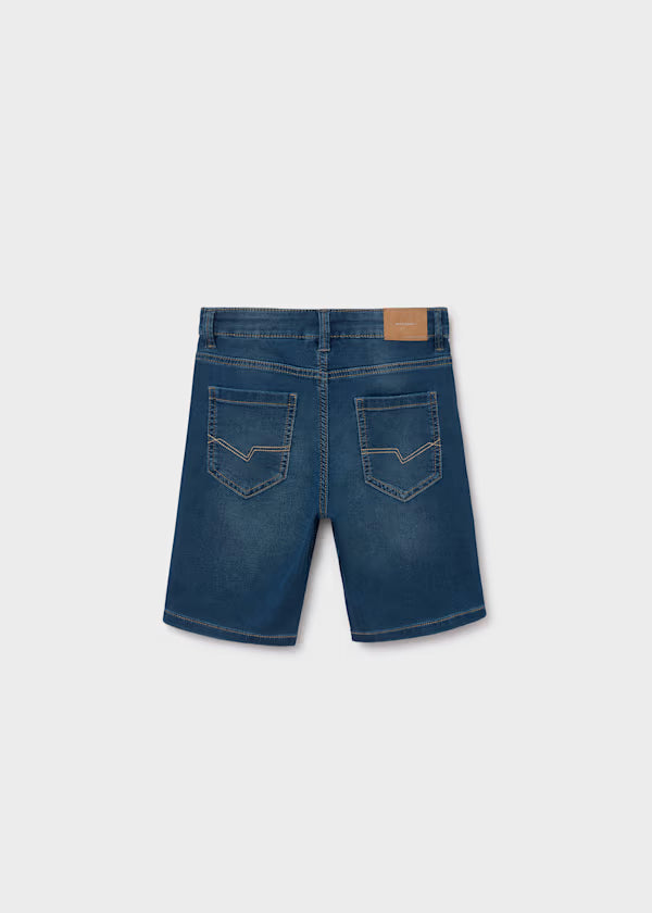 Dark Denim Bermuda Button Shorts