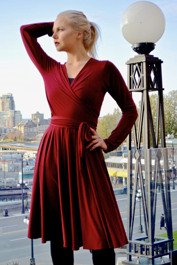 Destination Dress in wine