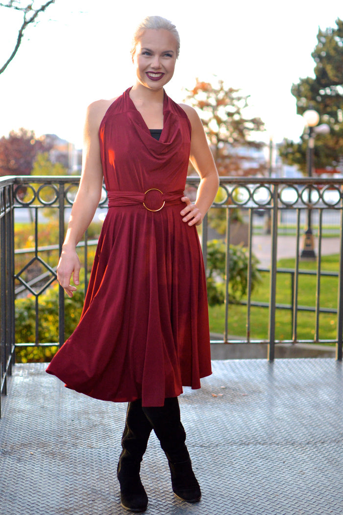 Destination Dress in wine