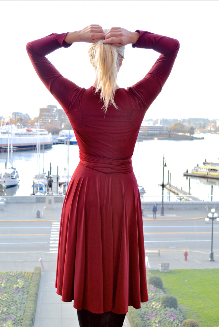 Destination Dress in wine