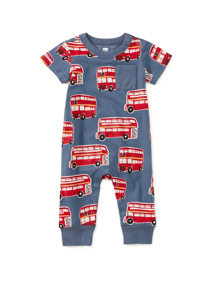 Double Decker Bus Pocket Romper