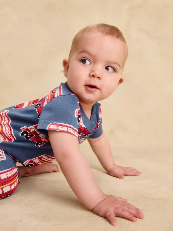 Double Decker Bus Pocket Romper