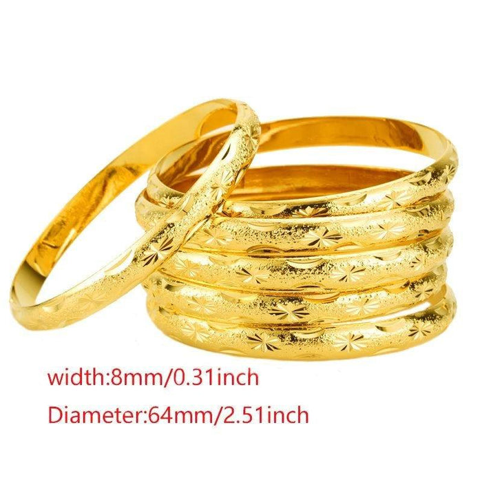 Dubai Gold Plated Bracelets 6pcs - Natna Shop